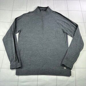 Smartwool Sweater Mens Medium Gray Merino Wool Kiva Ridge 1/4 Zip Pullover Knit